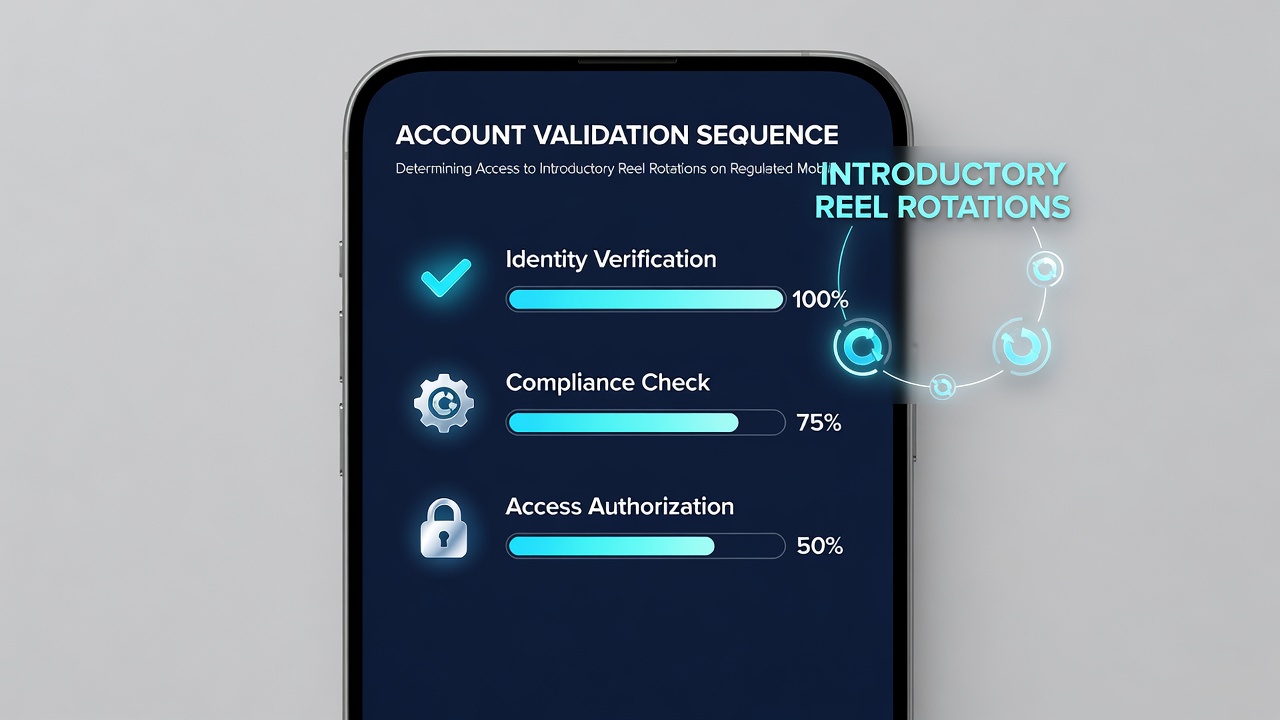 Flowchart illustrating sequential validation stages leading to reel rotation access